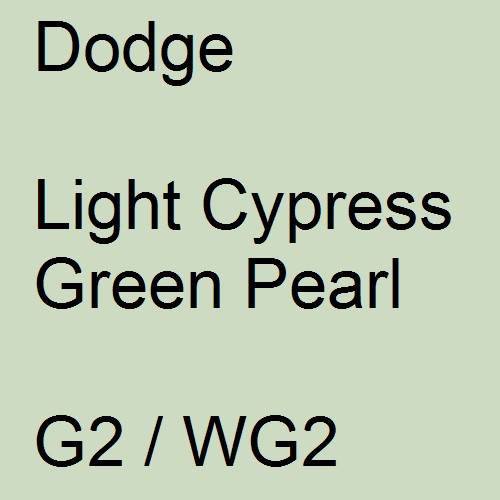 Dodge, Light Cypress Green Pearl, G2 / WG2.